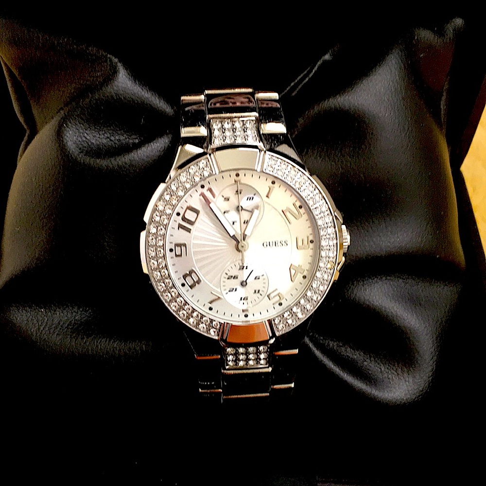 Guess Swarovski Crystal Stainless Steel Waterpro Watch w/ Original Packaging